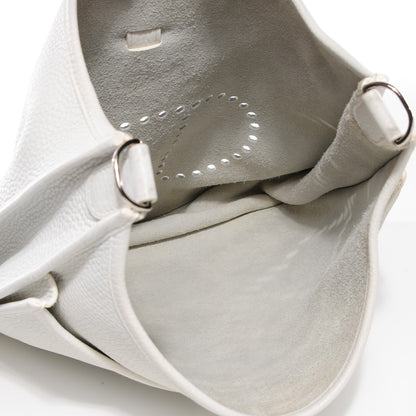Hermes Taurillon Clemence Evelyne III GM White 7 of 15