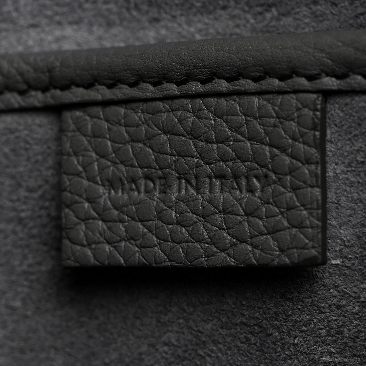 Drummed Calfskin Nano Luggage Kohl
