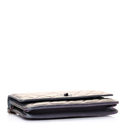Chanel Iridescent Lambskin Quilted Reissue Wallet On Chain WOC Light Purple 4 of 10