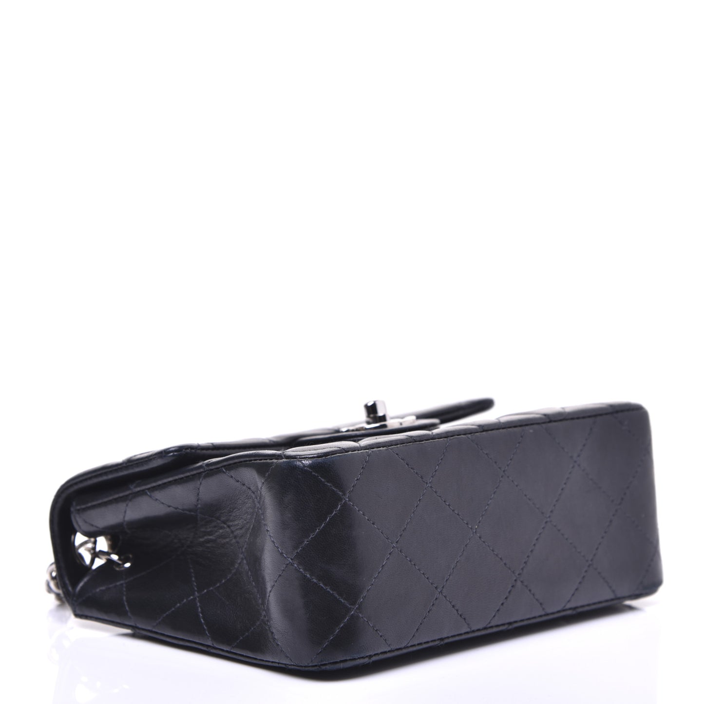 Lambskin Quilted Mini Square Flap Black