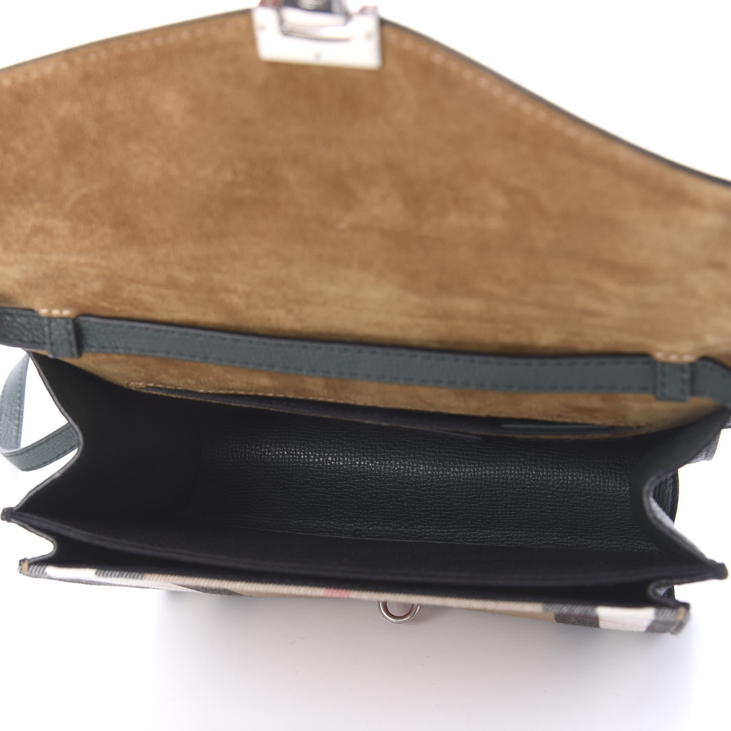 Burberry Derby Calfskin House Check Small Macken Crossbody Bag Dark Bottle Green 5 of 10