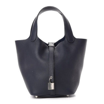 Hermes Taurillon Clemence Picotin Lock 18 PM Bleu Nuit 1 of 13
