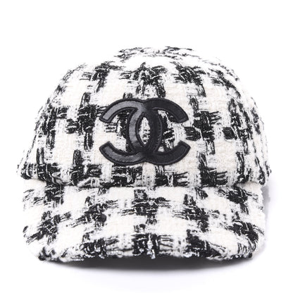 Chanel Tweed CC Cap Hat M Black White 2 of 7