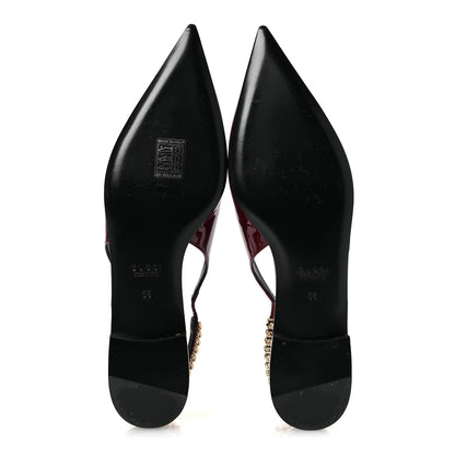 Gucci Patent Signoria Ballet Slingback Ballet Flat 38 Rosso Ancora 7 of 15