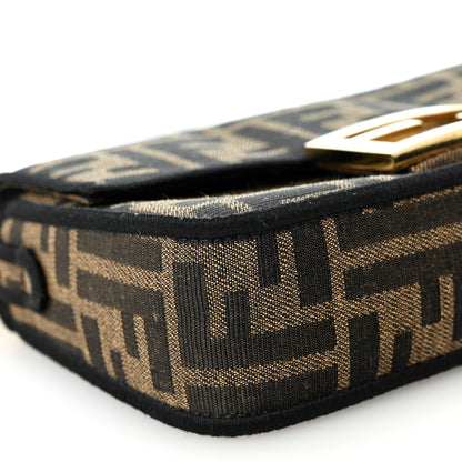 Fendi Fabric Jacquard FF 1974 Mini Baguette Tobacco Moro Black 9 of 11