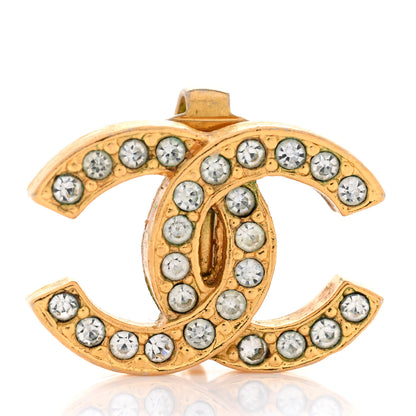 Chanel Crystal CC Clip on Earrings Gold 6 of 7