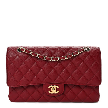 Chanel Caviar Quilted Medium Double Flap Dark Red 1 of 9