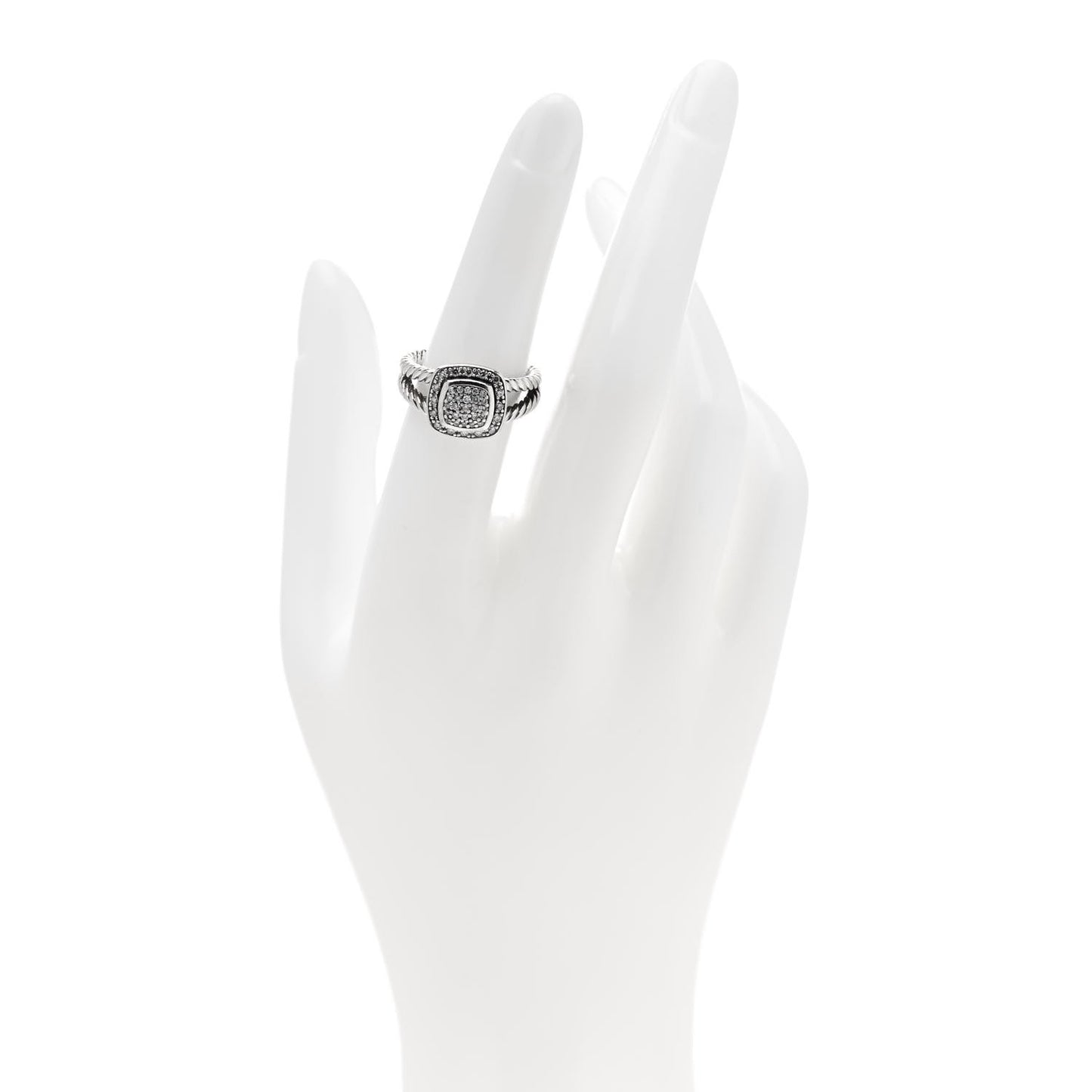 Sterling Silver Diamond 7mm Petite Albion Pave Ring 52 6