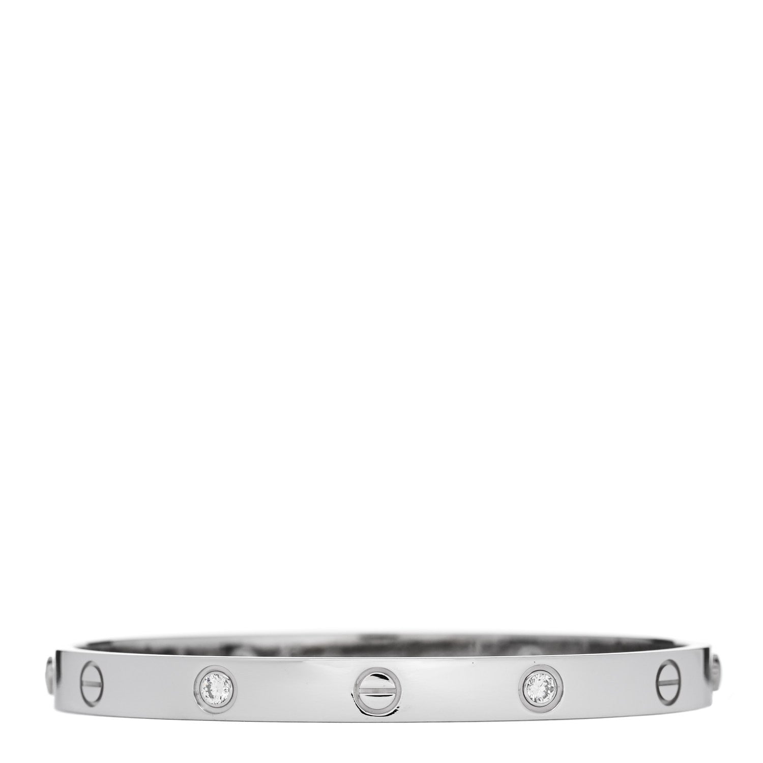 Cartier 18K White Gold 4 Diamond Love Bracelet 18 1 of 8