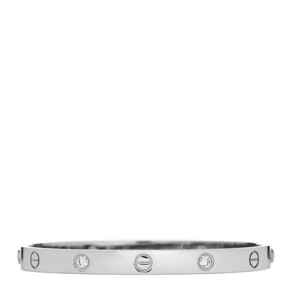 Cartier 18K White Gold 4 Diamond Love Bracelet 18 1 of 8