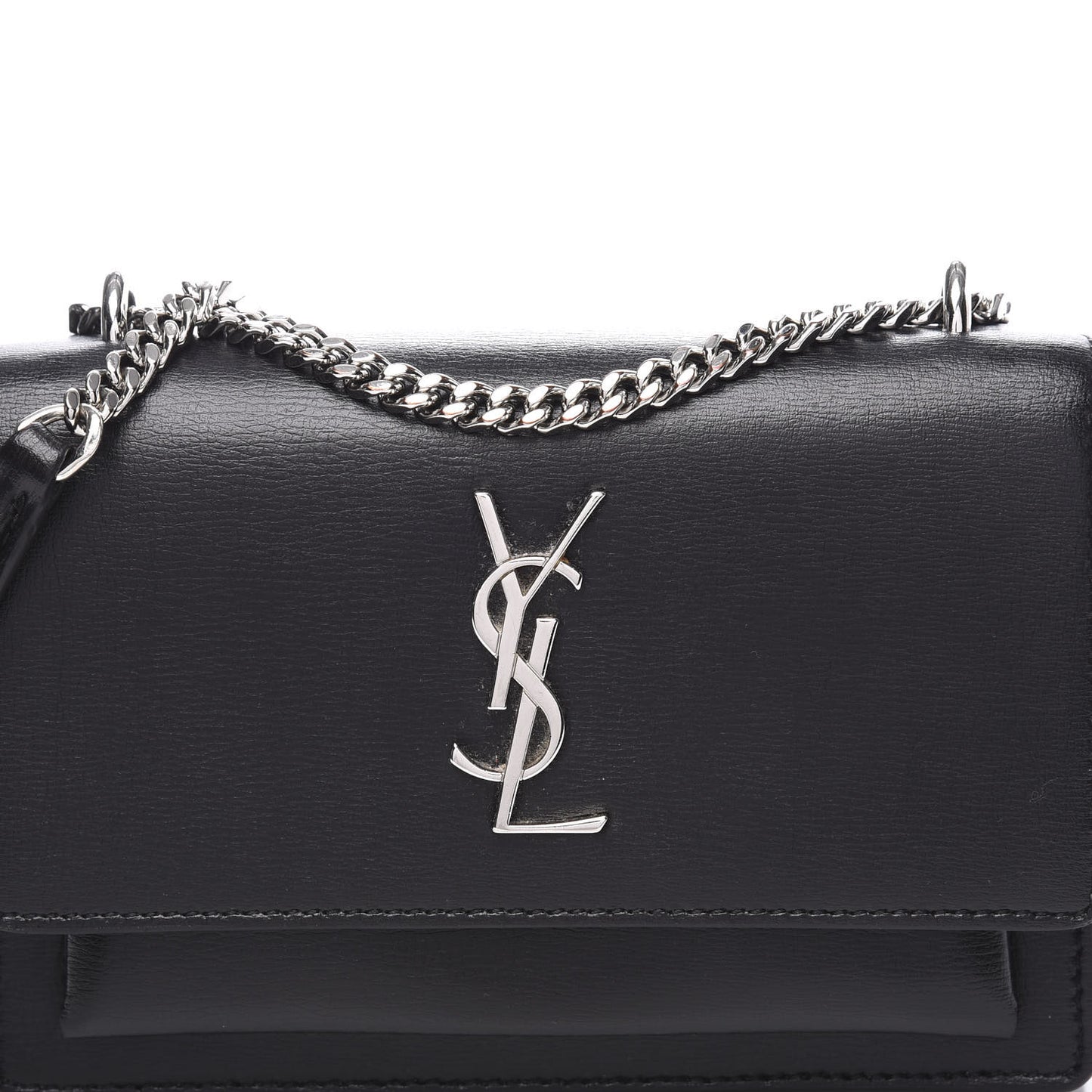 Calfskin Monogram Sunset Chain Wallet Black
