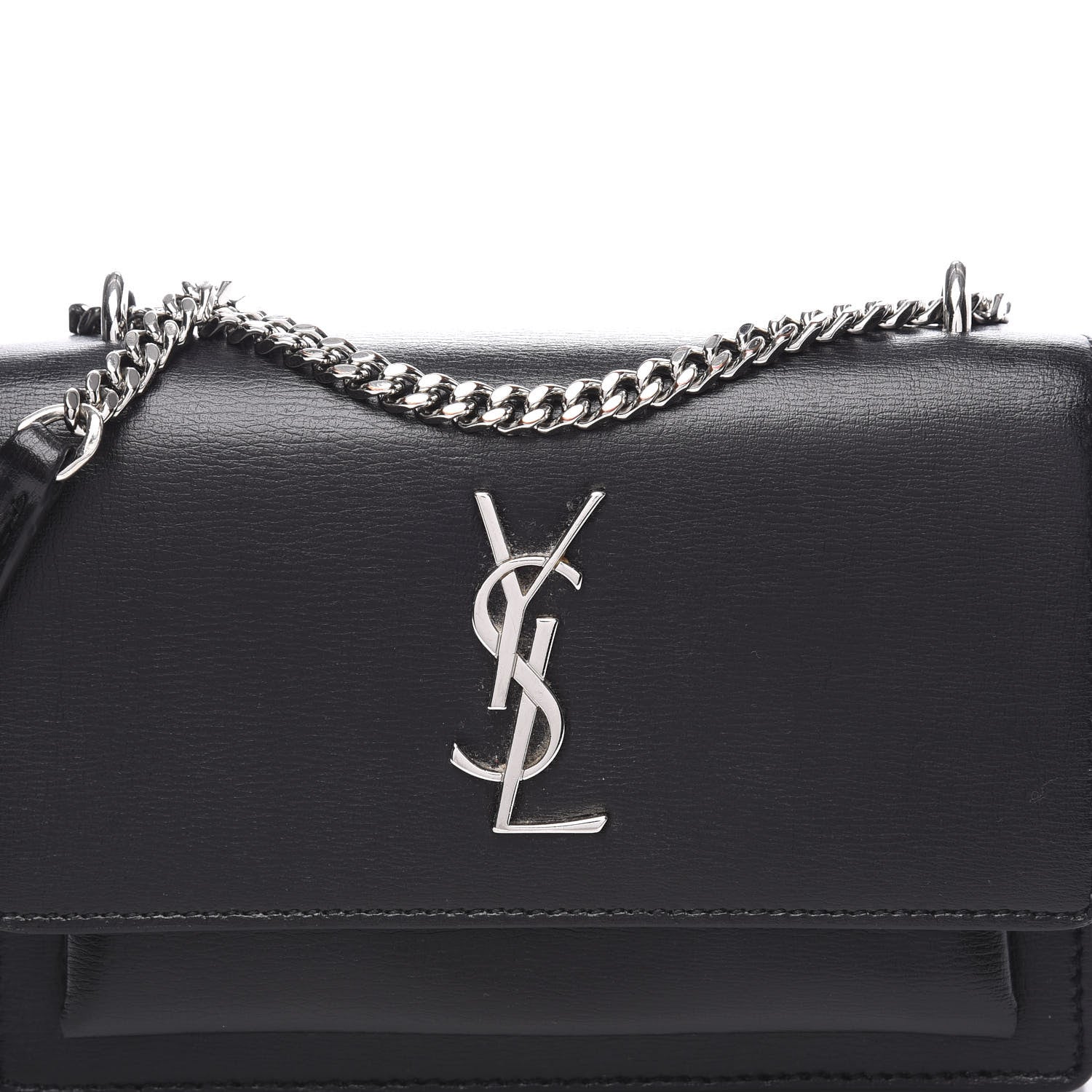 Saint Laurent Calfskin Monogram Sunset Chain Wallet Black 10 of 10