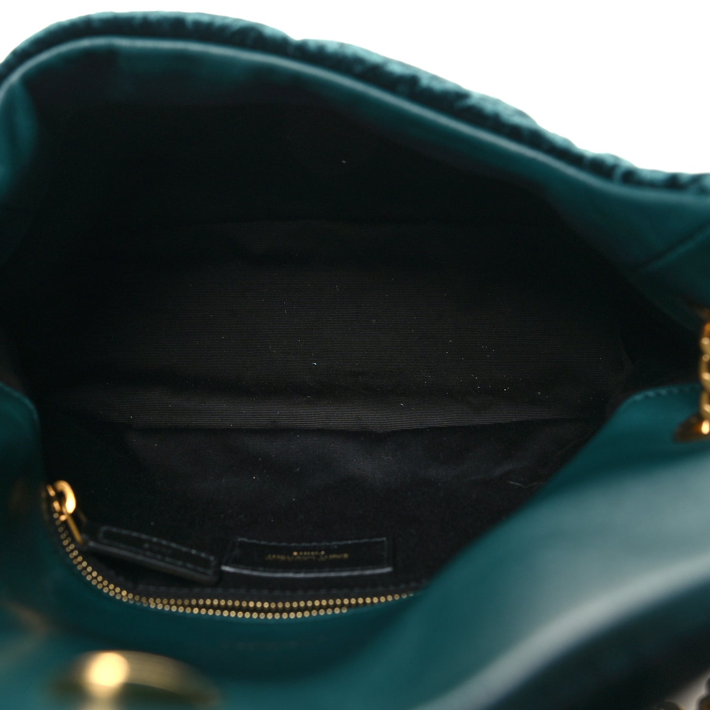 Crushed Velvet Quilted Small Loulou Puffer Monogram Chain Satchel Emerald Vert