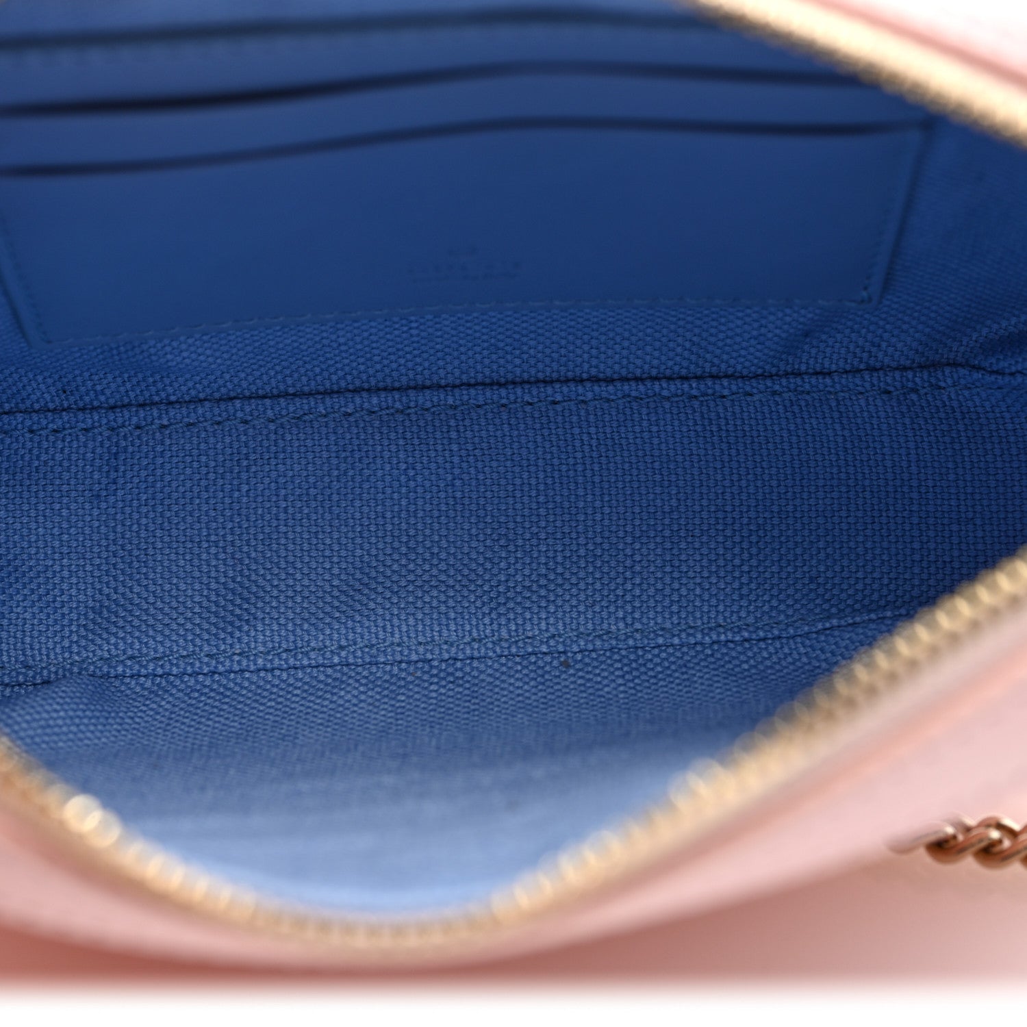 Gucci Dollar Calfskin Enamel Super Mini GG Marmont Chain Shoulder Bag  Light Pink Blue 5 of 9