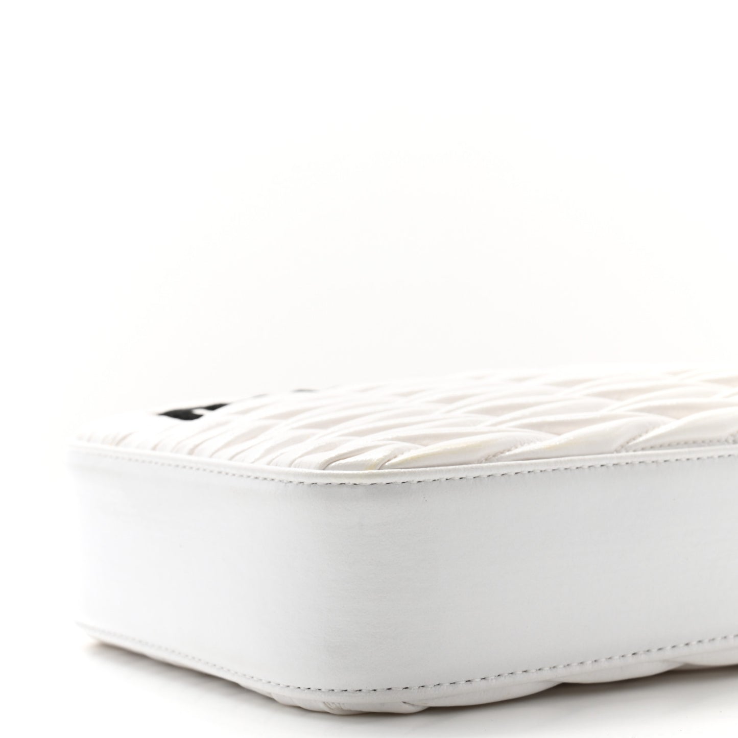 Patent Matelasse Crossbody Bag White Black
