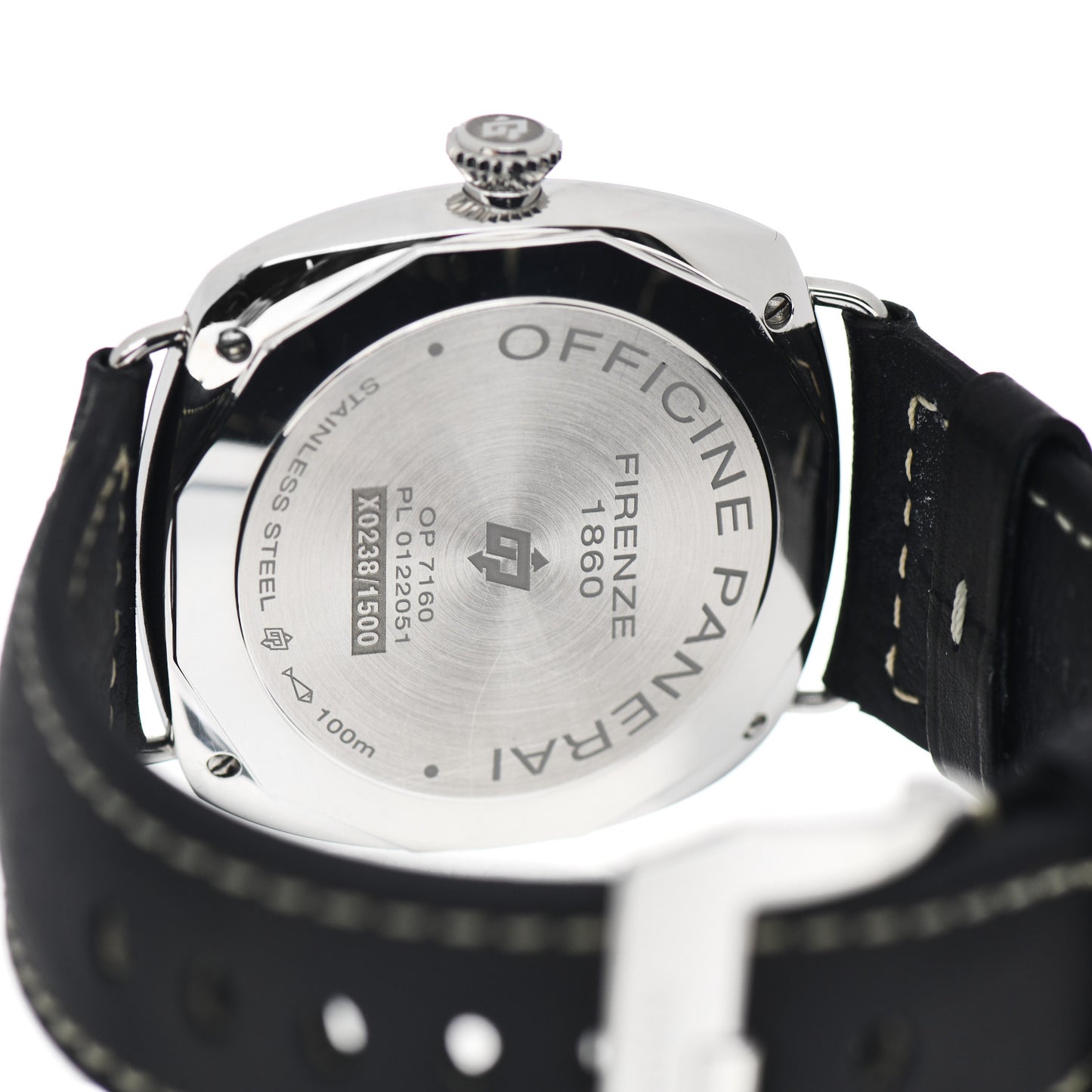 Stainless Steel Calfskin 45mm Radiomir Manual Winding Watch Black PAM00753