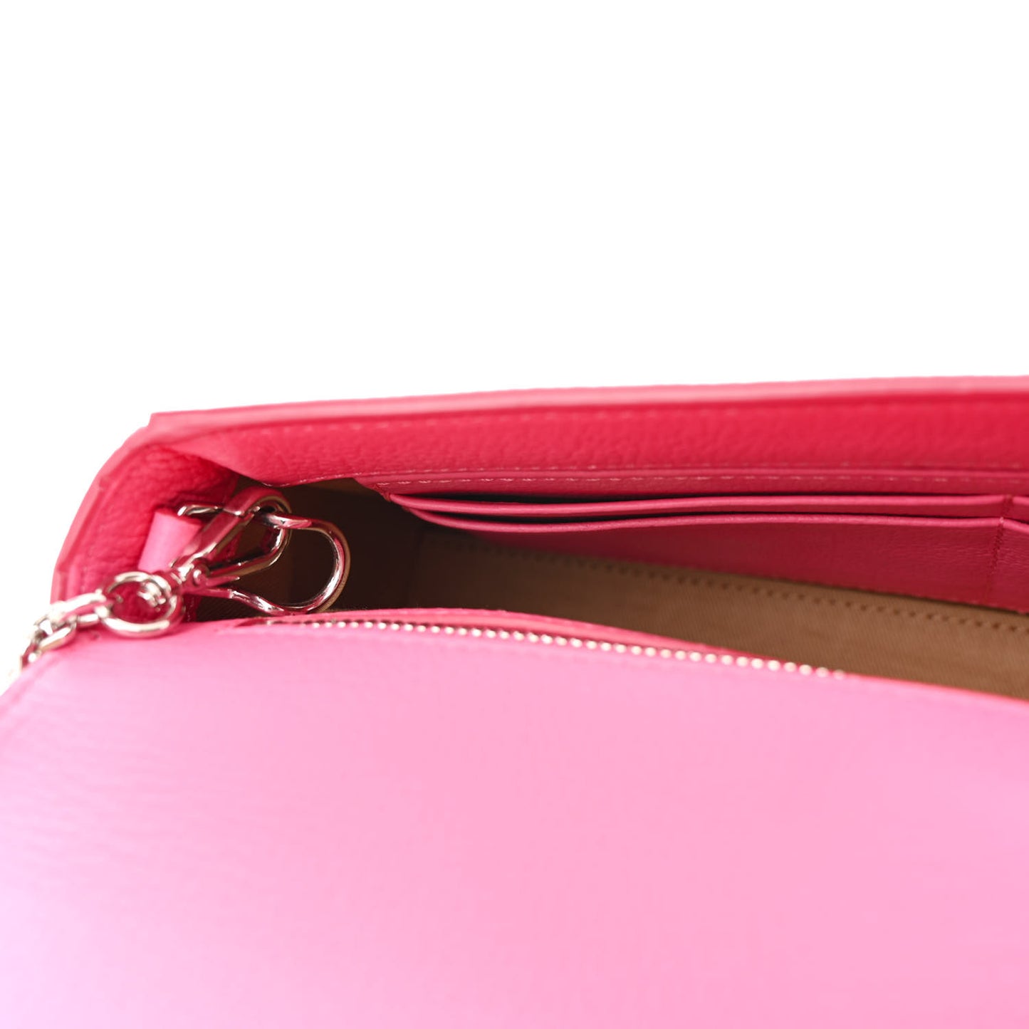 Calfskin Large Patricia Wallet On Chain Pink