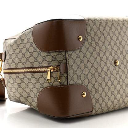 Gucci GG Supreme Monogram Azalea Calfskin Retro Interlocking G Large Duffle Bag Beige Ebony Brown Sugar 8 of 15