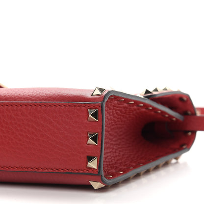 Valentino Garavani Pebbled Calfskin Medium Rockstud Flip Lock Crossbody Bag Red 9 of 9