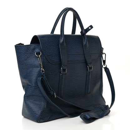 3.1 Phillip Lim Textured Calfskin Large Pashli Satchel Ink 3 of 11