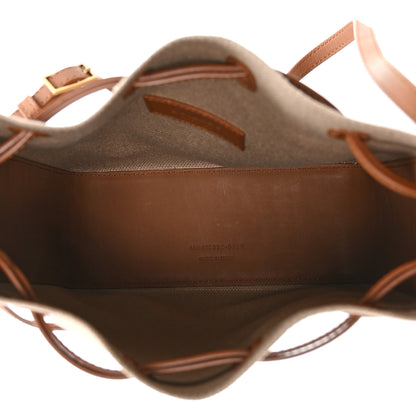 Saint Laurent Canvas Calfskin Small Bucket Bag  Desert Dust Brick 6 of 11
