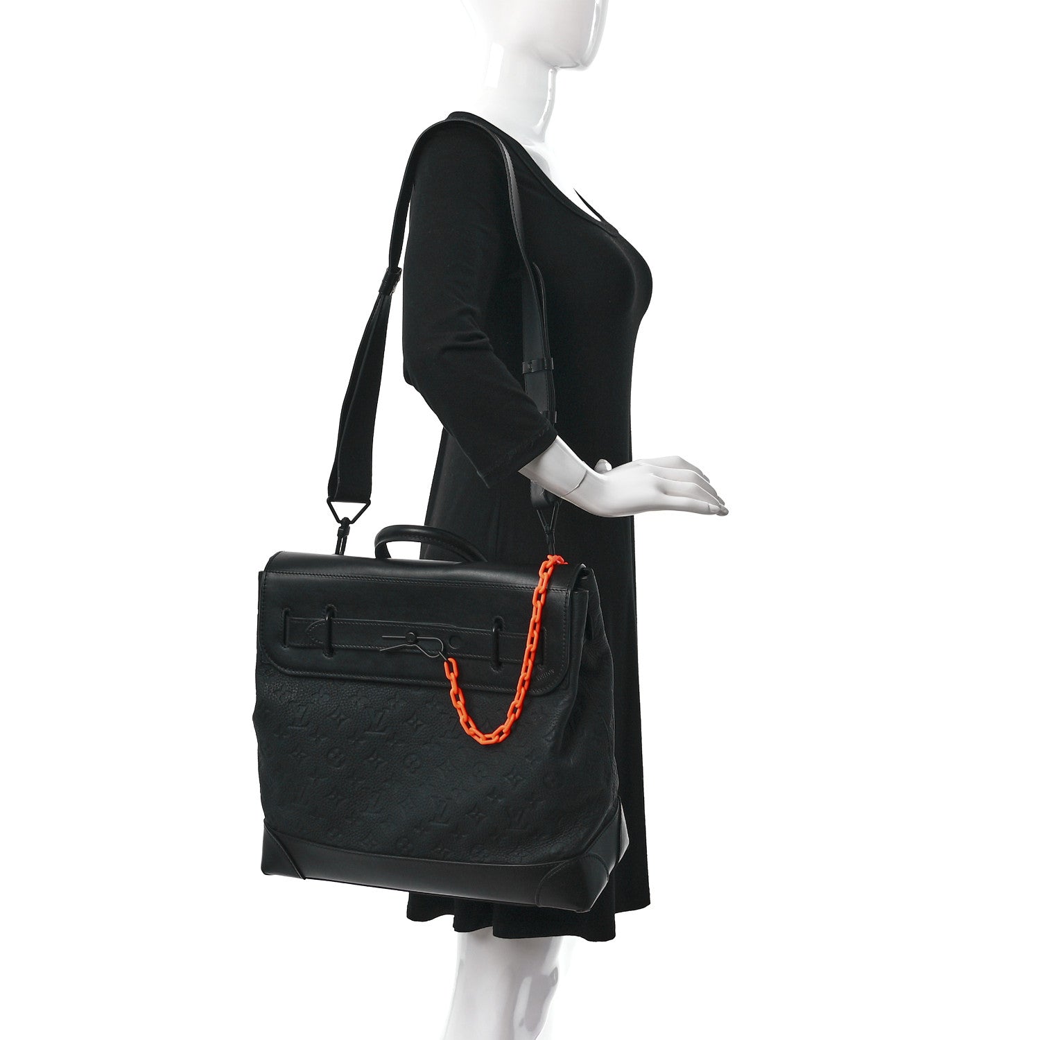 Louis Vuitton Taurillon Monogram Steamer PM Black 2 of 14