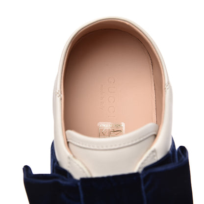 Gucci Calfskin Womens Velvet Bow Ace Sneakers 38 White 6 of 10
