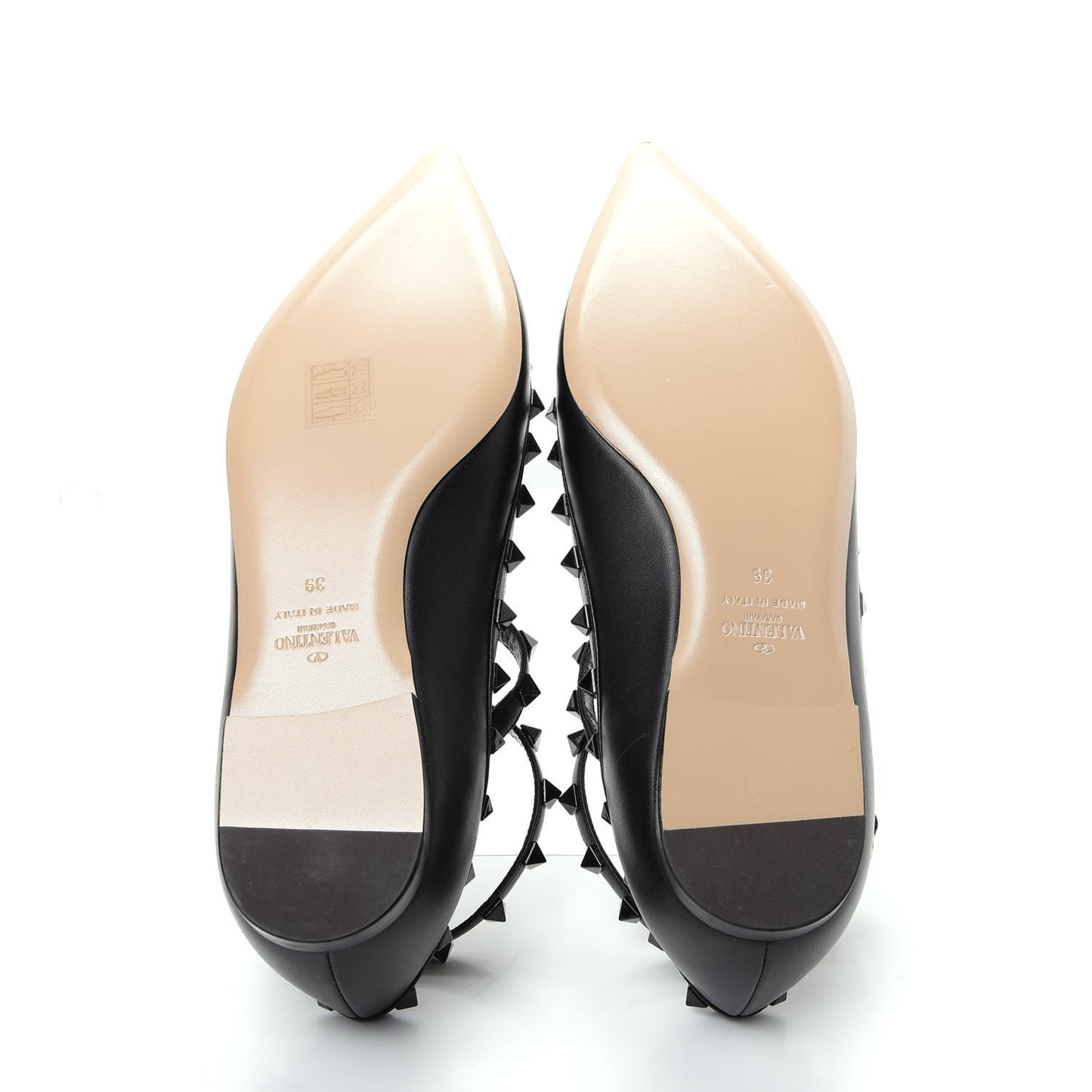 Nappa Rockstud Cage Ballerina Flats 39 Black