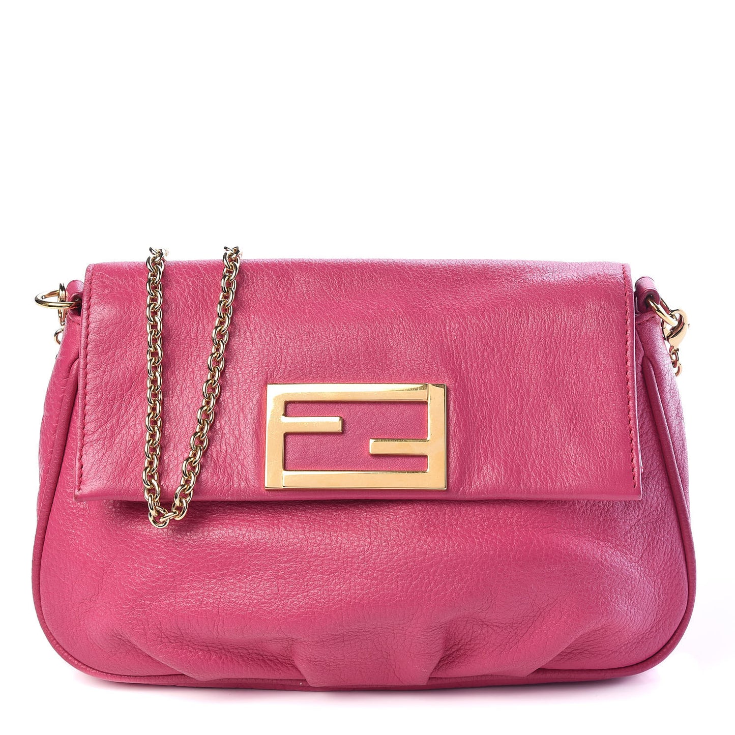 Vitello Flamingo Fendista Pouchette Crossbody Lampone