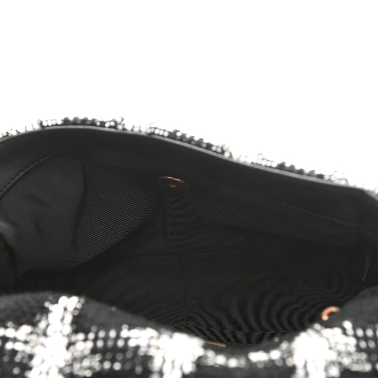 Tweed Quilted Medium Chanel 19 Flap Black White