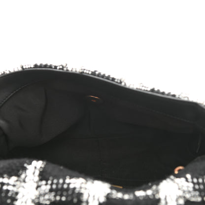 Chanel Tweed Quilted Medium Chanel 19 Flap Black White 4 of 10