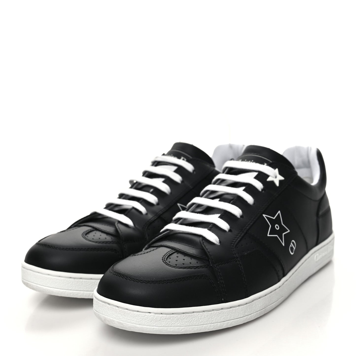 Calfskin Dior Star Low Top Sneakers 39 Black