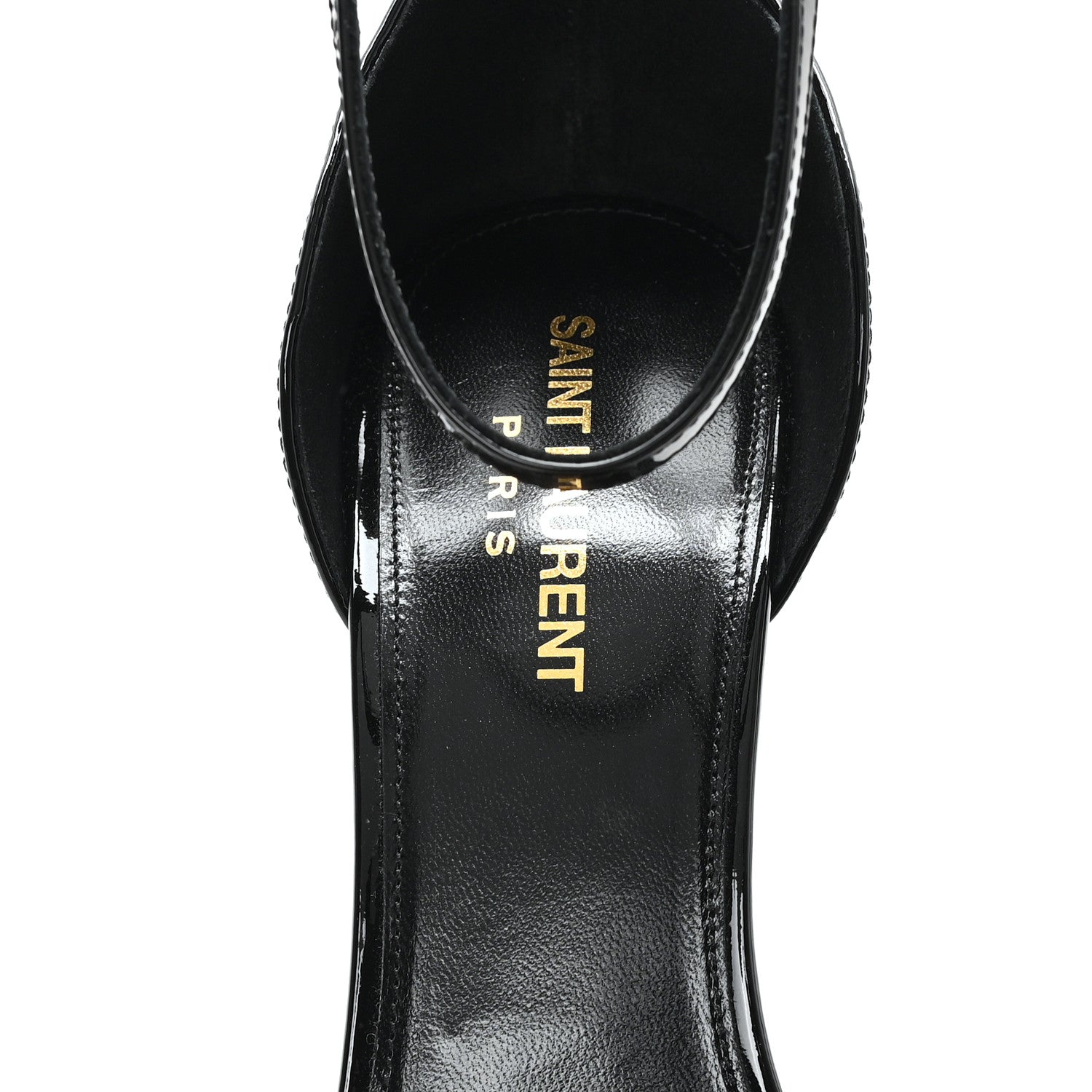 Saint Laurent Patent Calfskin Opyum 85 Sandals 38.5 Black 10 of 10