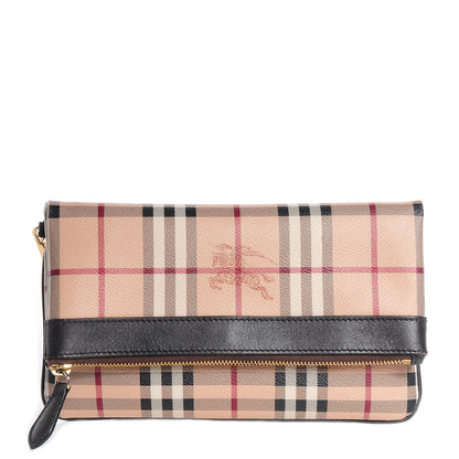 Burberry Haymarket Check Adeline Foldover Clutch Brown 1 of 8
