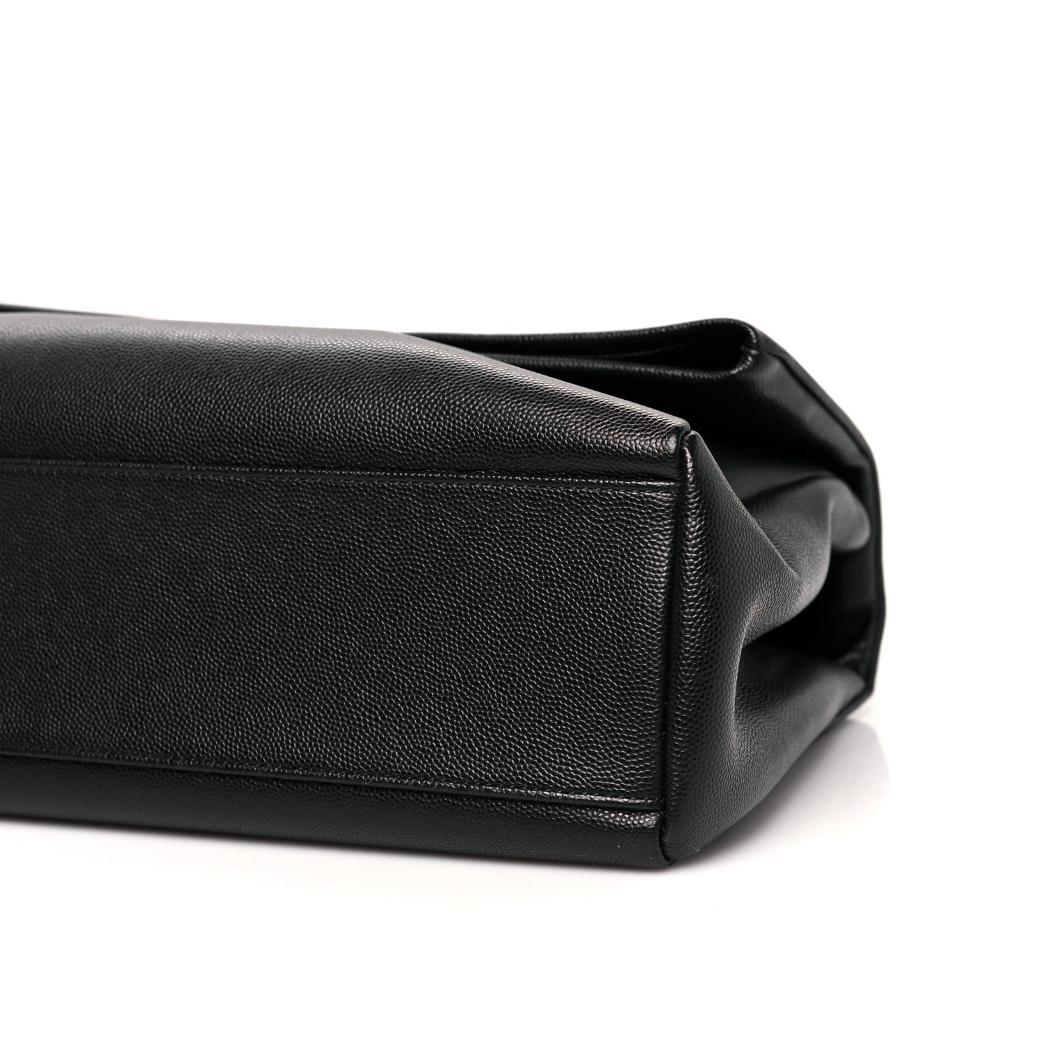 Saint Laurent Grain De Poudre Medium West Hollywood Monogram Fold-Over Black 8 of 9