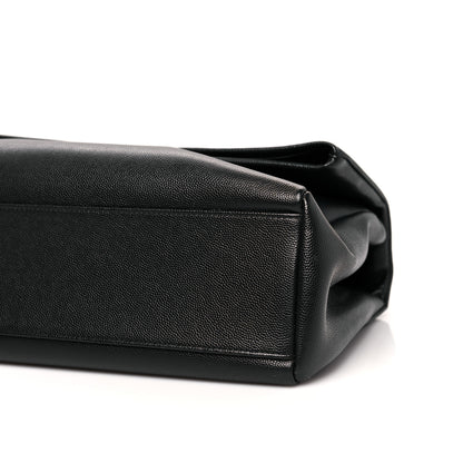 Saint Laurent Grain De Poudre Medium West Hollywood Monogram Fold-Over Black 8 of 9