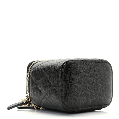 Chanel Caviar Quilted Mini Vanity Case With Chain Black 6 of 8