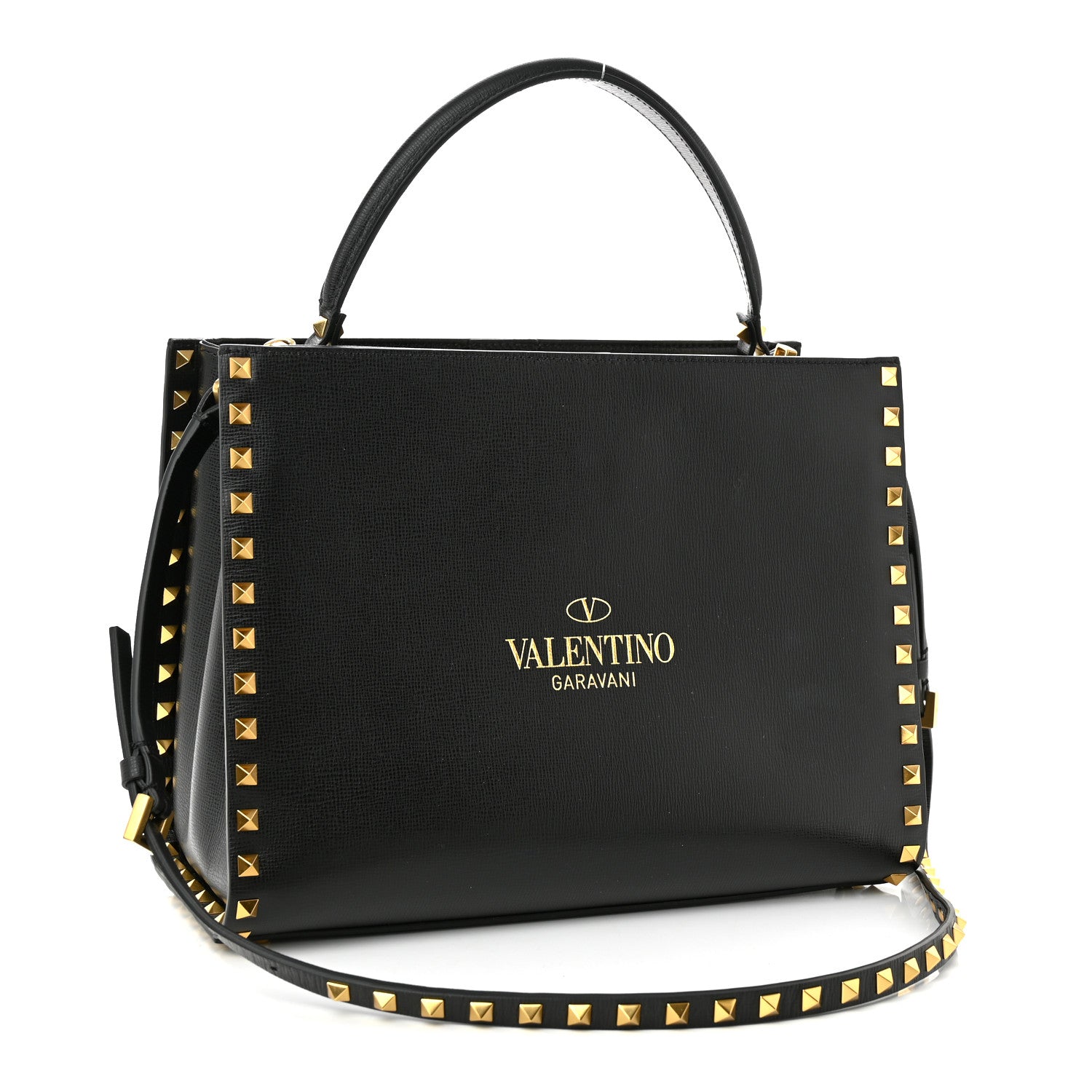 Valentino Garavani Vitello Rockstud Alcove Top-Handle Bag Black 2 of 8