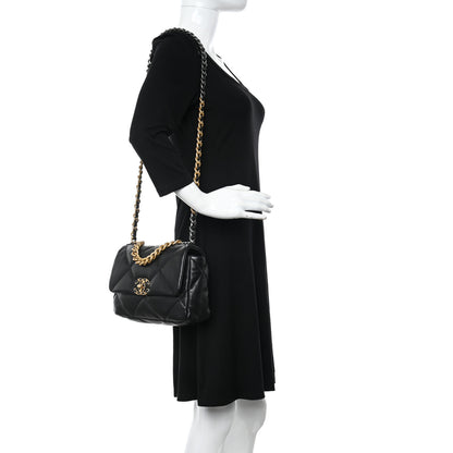 Chanel Goatskin Quilted Medium Chanel 19 Flap Black 2 of 11
