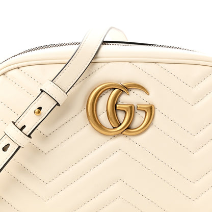 Gucci Calfskin Matelasse Small GG Marmont Chain Shoulder Bag White 8 of 10