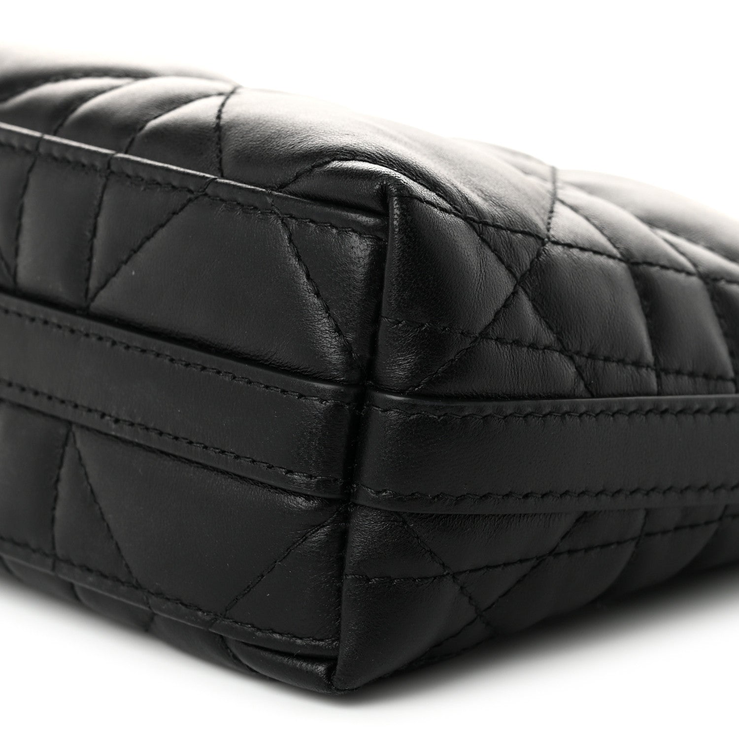 Christian Dior Calfskin Macrocannage Miss Caro Diorling Mini Bag with Chain Black 11 of 12