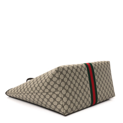 Gucci X BALENCIAGA BB Supreme Monogram Web Large Ophidia Shopping Tote Beige New Acero 4 of 10