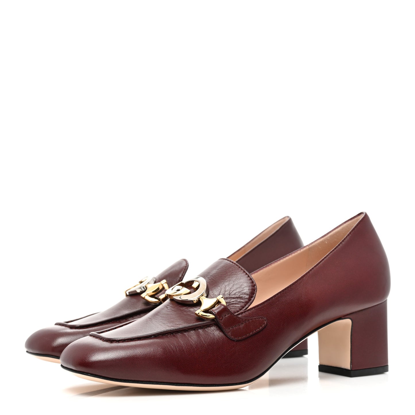 Malaga Kid Zumi Mid Heel Loafers 39 Vintage Bordeaux