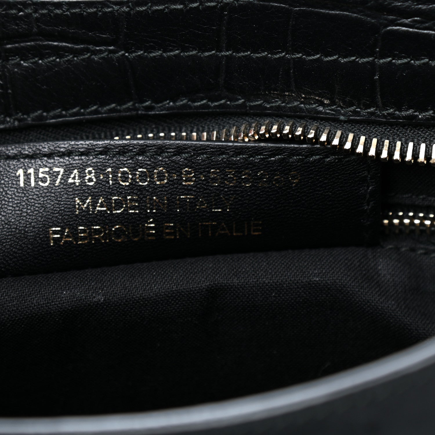 Balenciaga Calfskin Crocodile Embossed Classic Hardware City Black 7 of 10