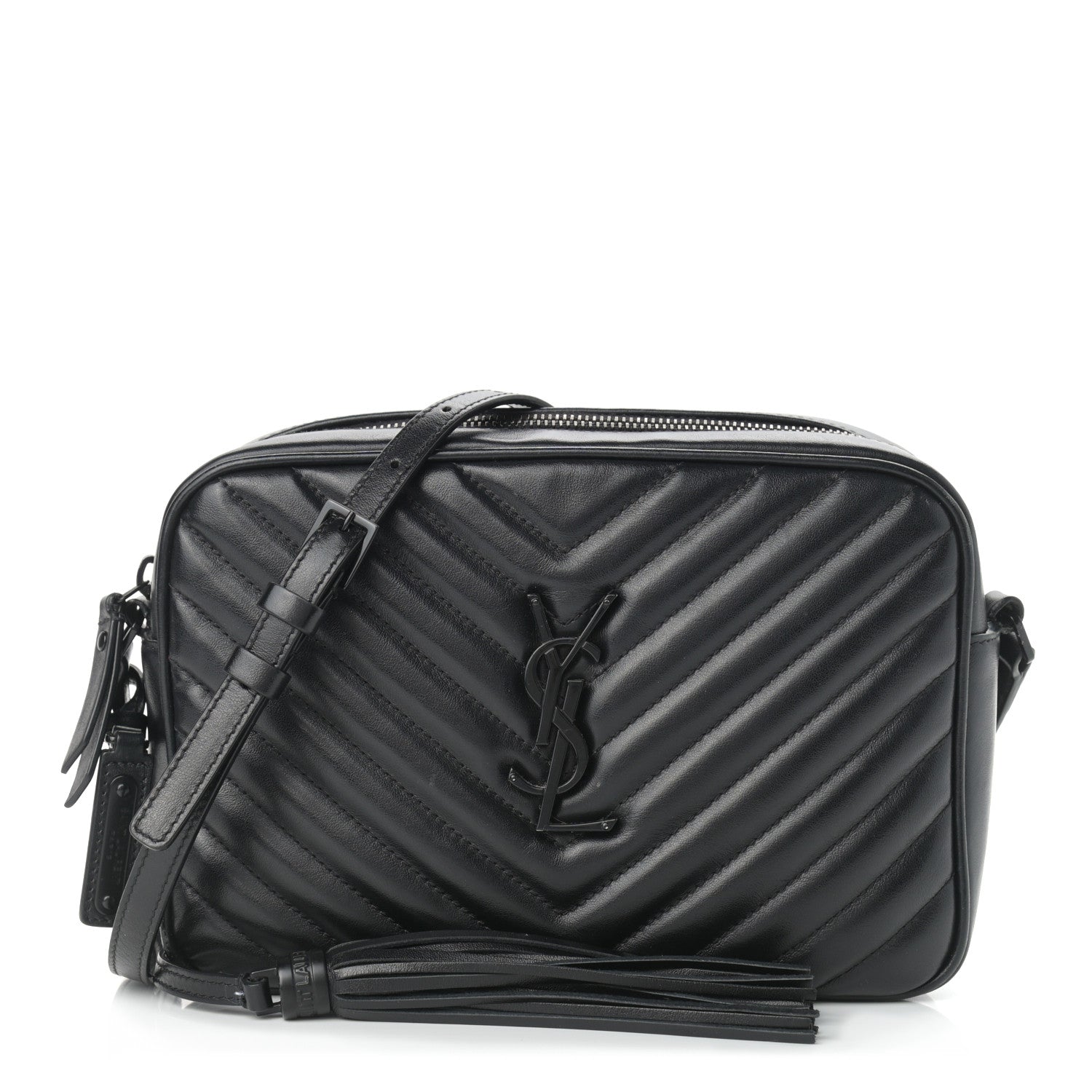 Saint Laurent Calfskin Matelasse Monogram Lou Camera Bag Black 1 of 12