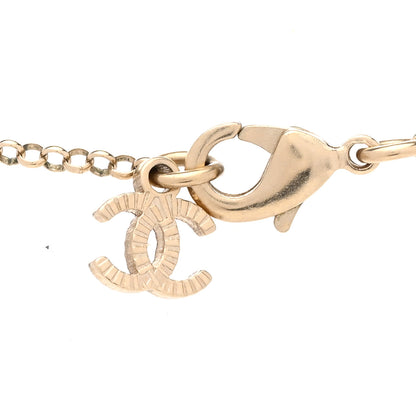 Chanel Pearl Crystal CC Heart Necklace Gold Pearly White 5 of 6