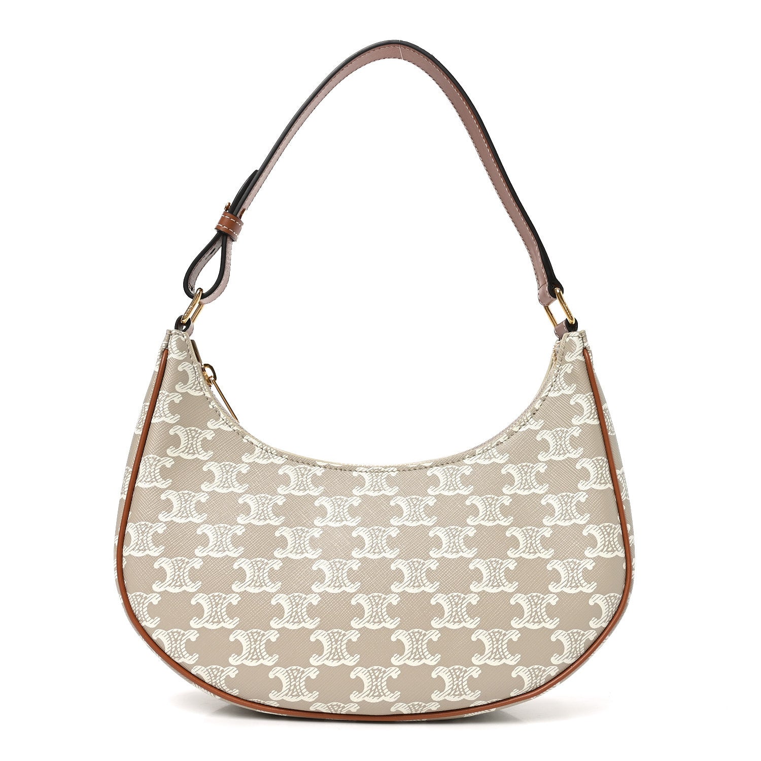 Celine Canvas Calfskin Ava Triomphe Shoulder Bag Grege 1 of 9