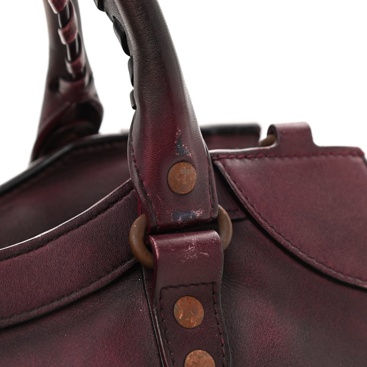 Used Calfskin Rust Hardware Neo Classic City Burgundy