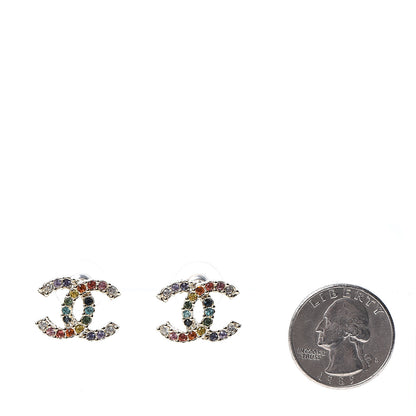 Chanel Crystal Over The Rainbow CC Earrings Gold Multicolor 2 of 5