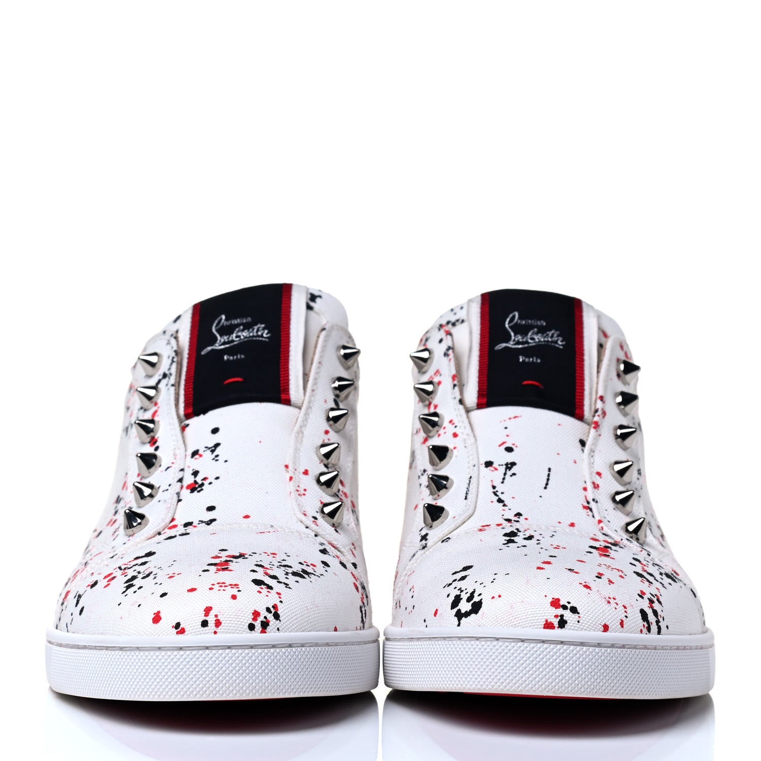 Christian Louboutin Toile Splash Mens F.A.V Fique A Vontade Flat Sneakers 41.5 White 3 of 8